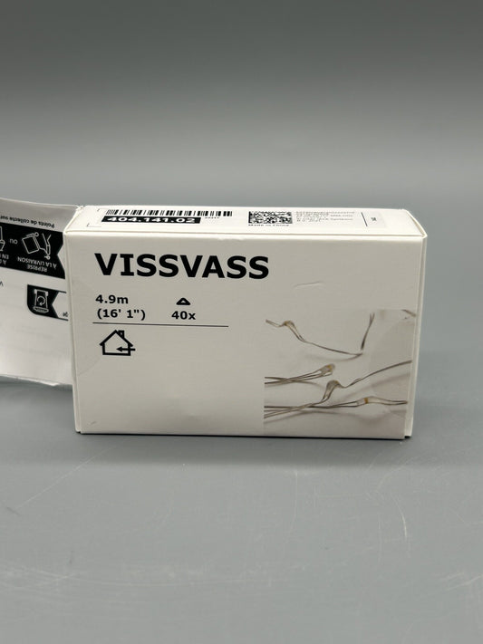 IKEA VISSVASS Lichterkette (40) LED innen/batteriebetrieben silberfarben
