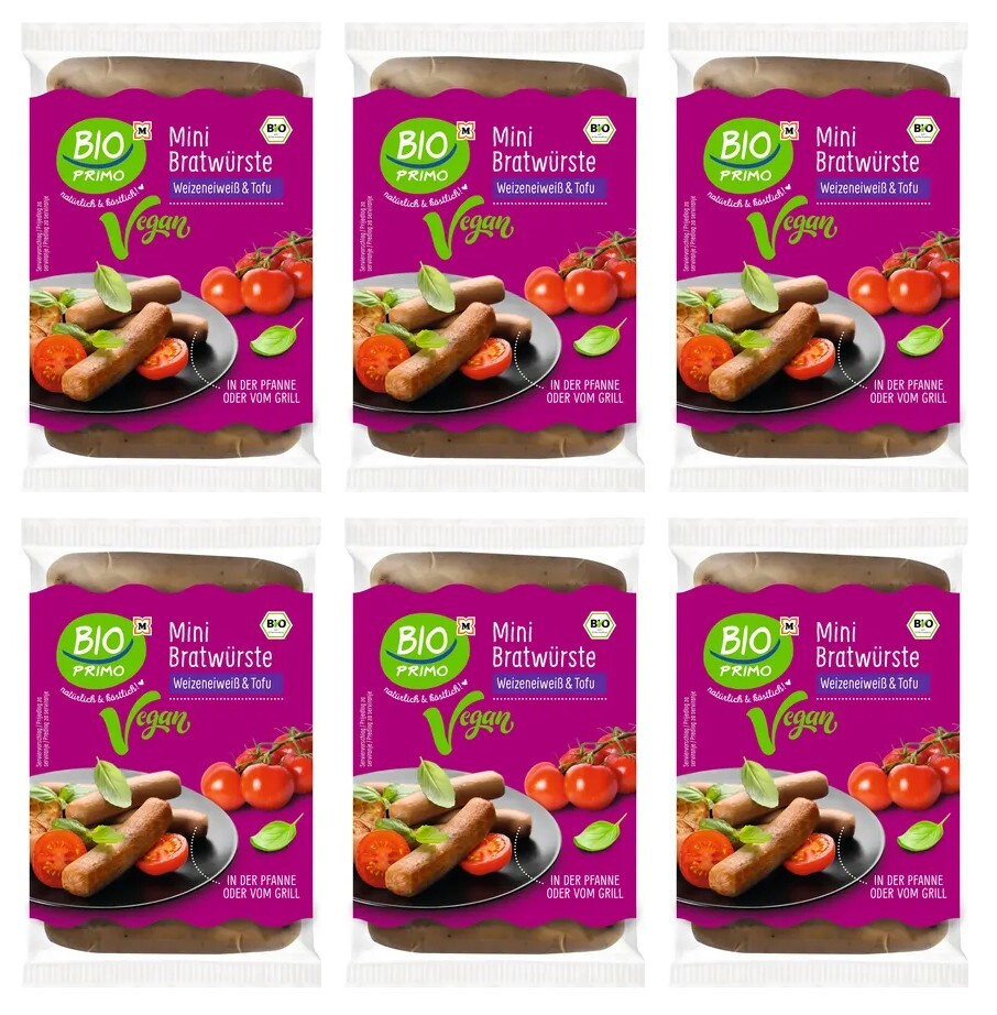 6 x 250g | BIO PRIMO Bio Vegane Mini Bratwürste